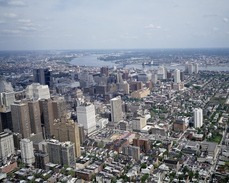Aerial Philadelphia 1990s Print