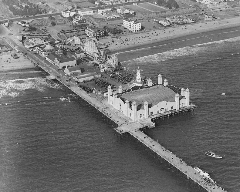 Aerial view of Santa Monica Pier 1924 Print