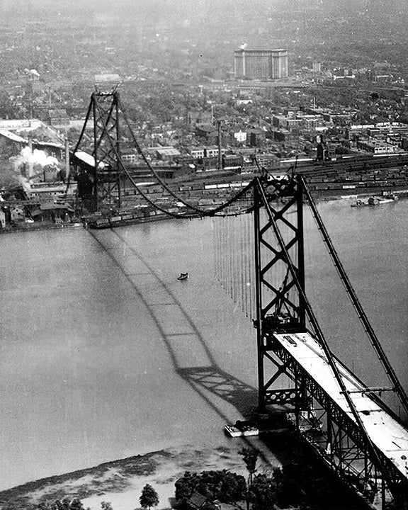 Ambassador Bridge under Construction 1928 Print