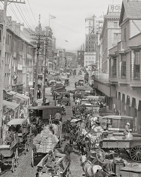 Baltimore's Light Street 1906 Print