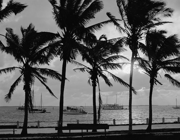 Biscayne Bay Sunset 1910 Print