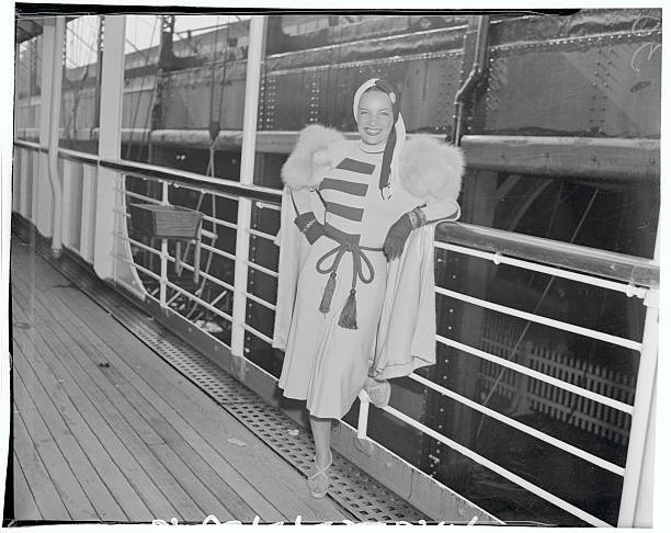 Carmen Miranda famed Brazilian singer is pictured as she arrived in New York on the S.S. Uruguay. She is to appear in a musical review at the New