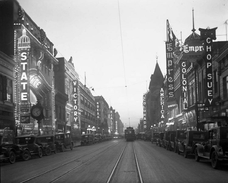 Denver's Theater Row 1920s Print