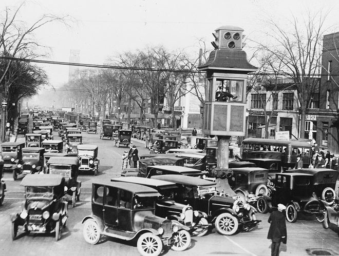Detroit Traffic Light 1915 Print