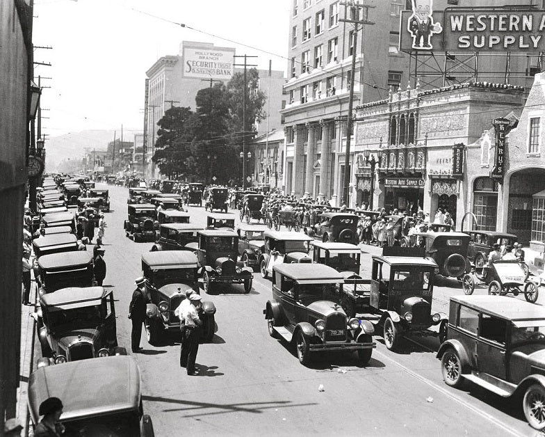Hollywood Boulevard 1920s Print