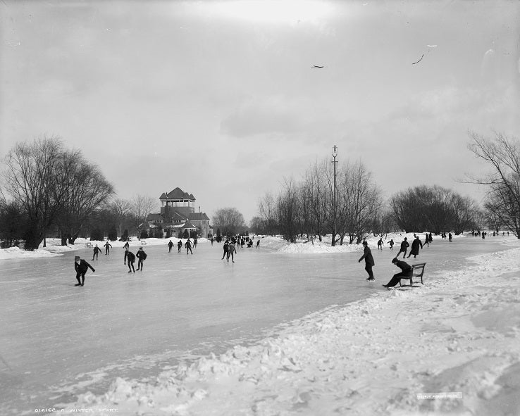 Ice Skating at Belle Isle Park 1904 Print