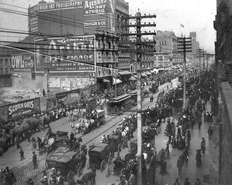 Parade on Market Street 1900 Print