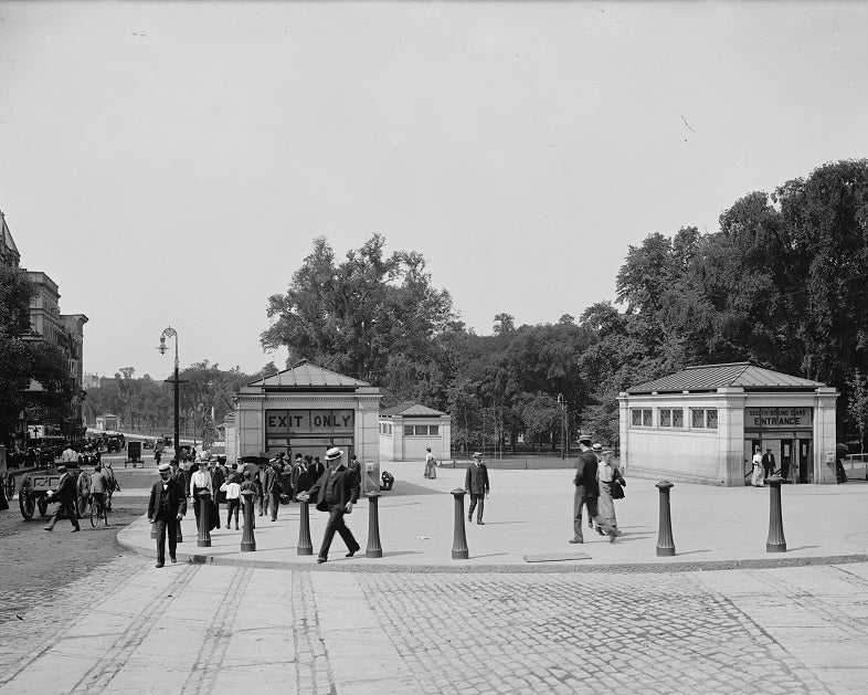 Subway Entrances on Boston Common 1900 Print