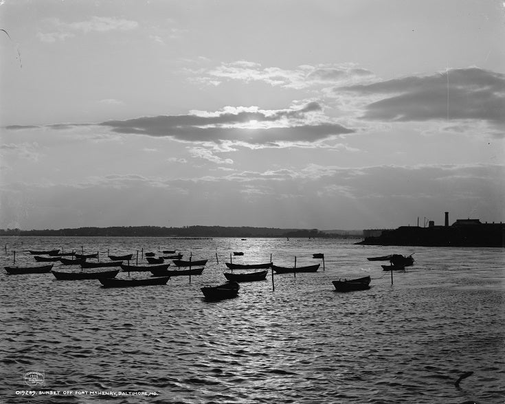 Sunset off Fort McHenry 1906 Print