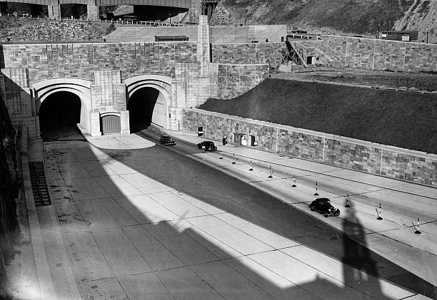 The New Jersey entrance to the Lincoln Tunnel under the Hudson River which connects 39th street Manhattan to Weehawken New Jersey.