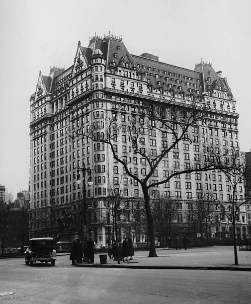 The Plaza Hotel in New York City situated on the corner of Fifth Avenue and Central Park South circa 1935.