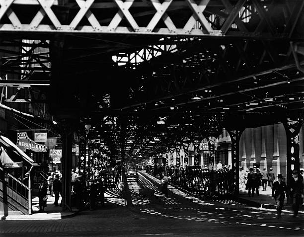 Under the El at Battery New York City USA 1932.