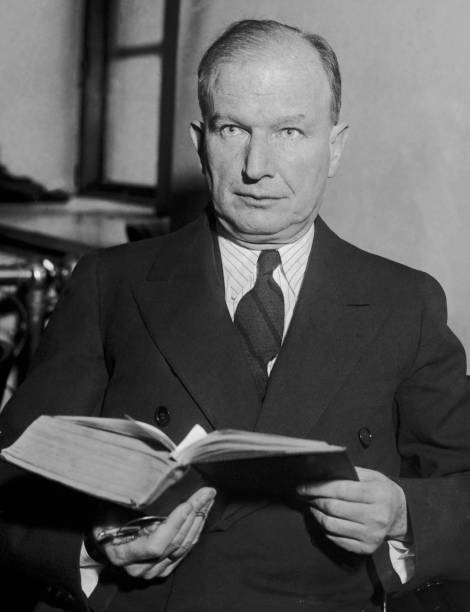 United States Senator Burton Kendall Wheeler at the Brooklyn Supreme Court circa 1935. He is there to act as counsel for the longshoremen's union in