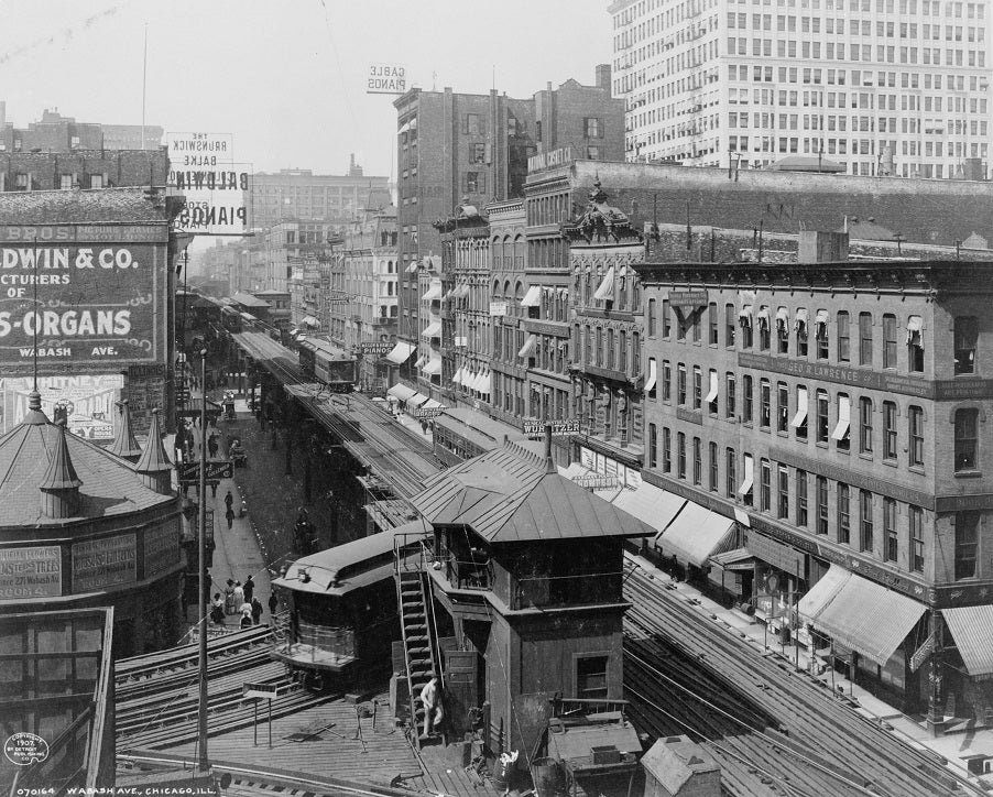 Wabash Avenue EL 1907 Print