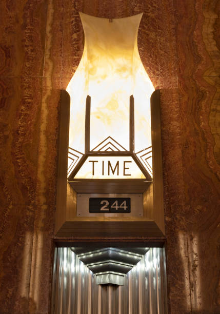 Chrysler building interior detail of clock manhattan new york city new york usa north america