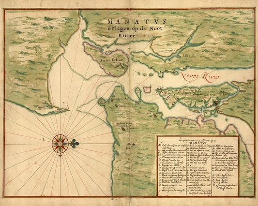 1639 Map of New Netherlands Print