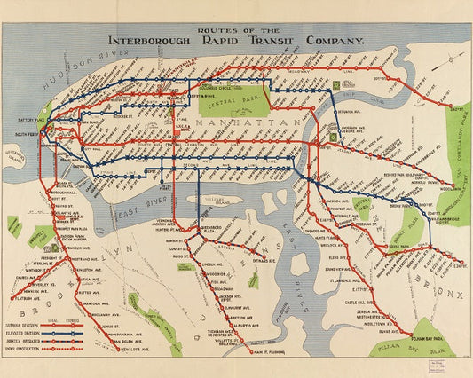1924 Interborough Rapid Transit Map Print