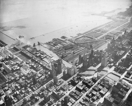 Aerial Chicago 1920s Print