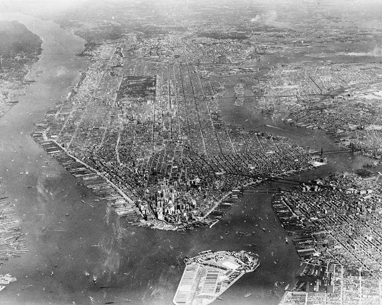 Aerial New York 1922 Print