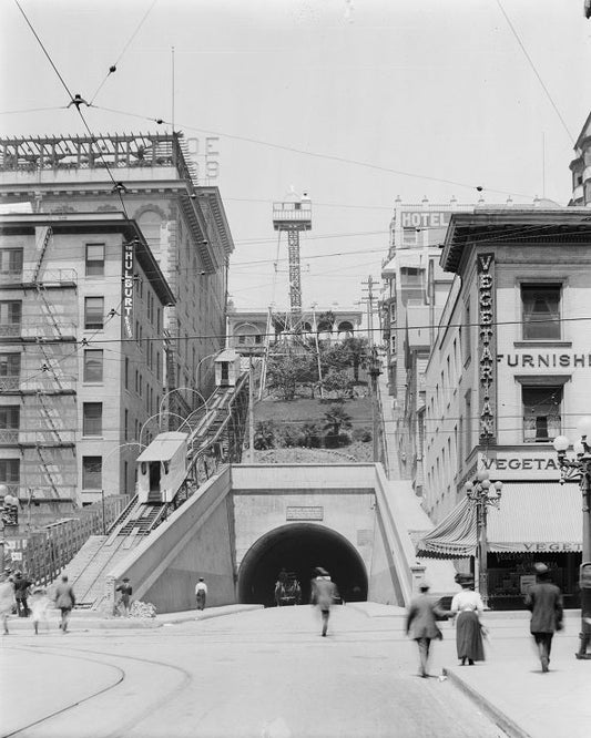 Angel's Flight at Hill Street Tunnel 1907 Print