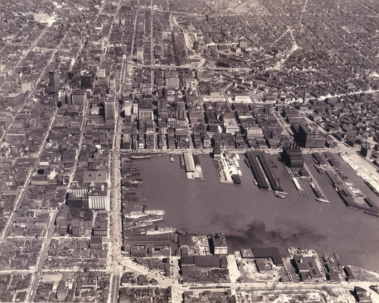 Baltimore's Inner Harbor 1937 Print
