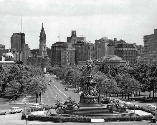 Benjamin Franklin Parkway 1950s Print