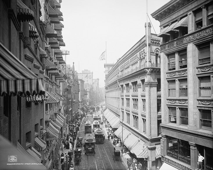 Boston - Washington Street 1906 Print