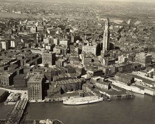 Boston Harbor 1920s Print