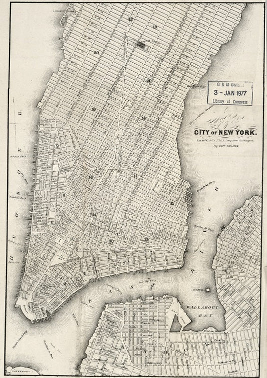 City of New York 1850s Map Print