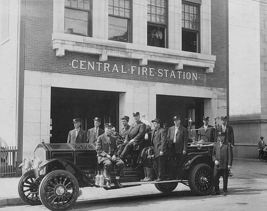 Dallas Central Fire Station 1910s Print