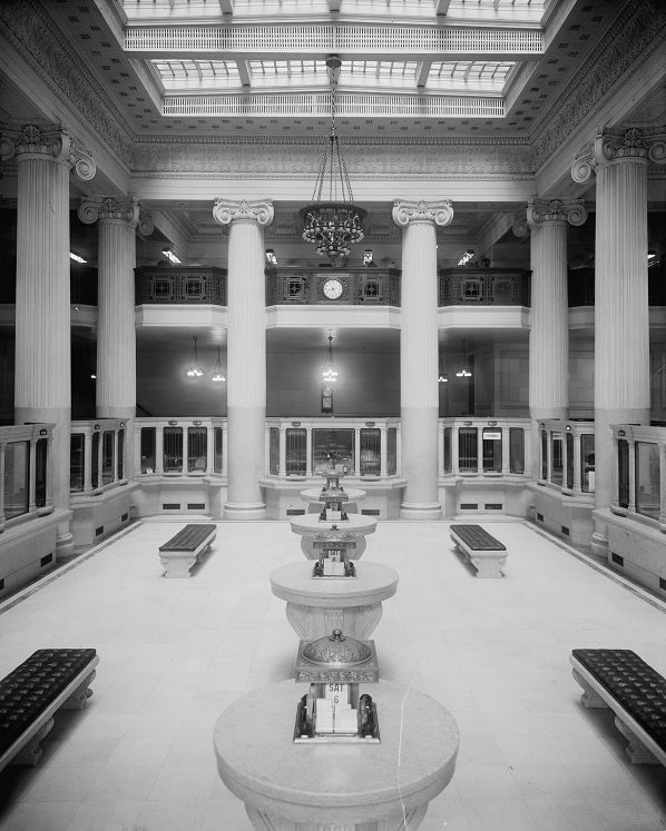 Dime Savings Bank Lobby 1916 Print