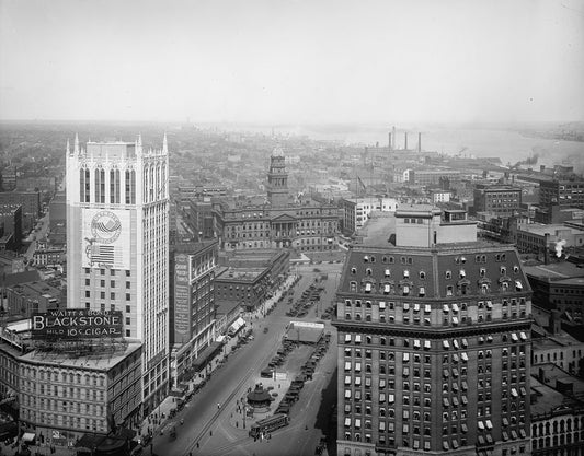 Downtown Detroit 1918 Print