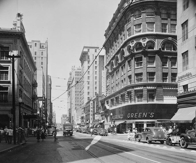 Ervay and Main 1940s Print