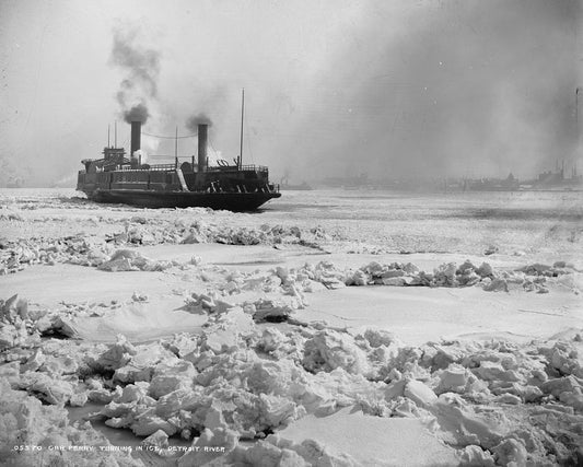 Ferry on the Detroit River 1890s Print