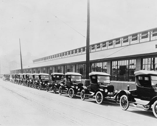 Ford Model T's Ready to Drive 1924 Print