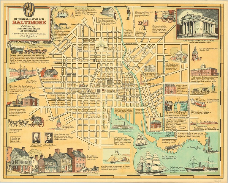 Historical Map of Old Baltimore Print