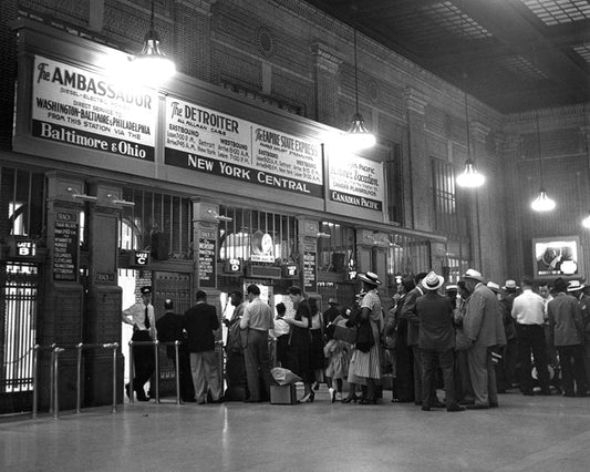 Inside Michigan Central Station 1950s Print