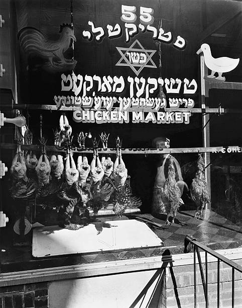 Jewish Chicken Market New York City USA 1937.