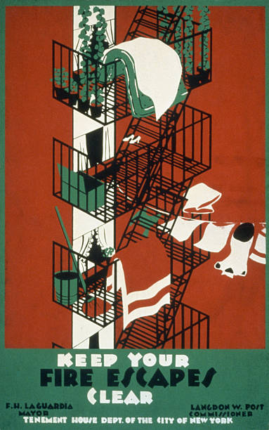 Keep Your Fire Escapes Clear Poster by Muller