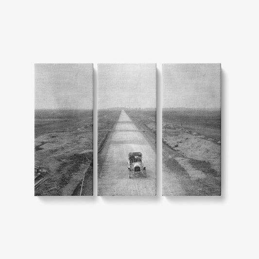 Long Island Motor Parkway 1908 - 3 Piece Canvas Wall Art