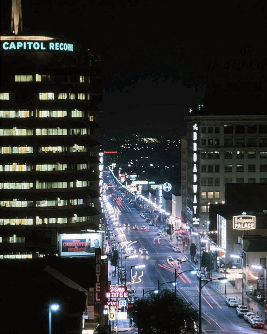 Looking down Vine 1966 Print