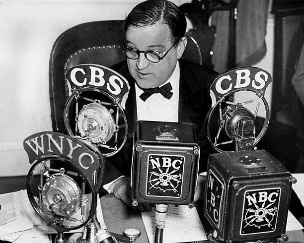 Mayor Fiorello LaGuardia giving a radio address about his first 100 days in office.