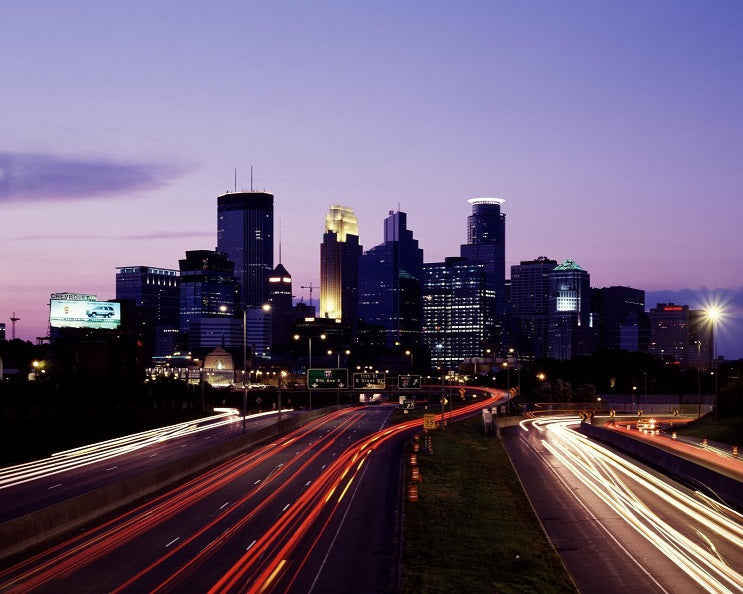 Minneapolis Skyline at Dusk 1990s Print