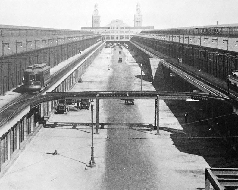 Navy Pier Streetcars 1921 Print