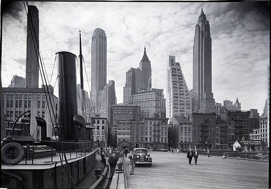 New York- Northwest from Governor's Slip tug in foreground.