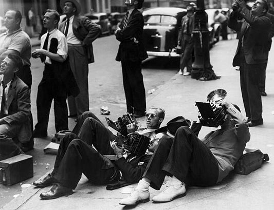 New York NY- Cameramen waiting for an event never before recorded by the lens. They are waiting momentarily for John Warde 26 years old who is