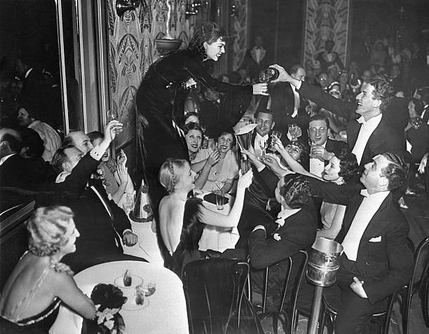 New York New York- Miss Frances Langford radio singer and nightclub performer during the height of the celebration at the Petit Palais gracefully