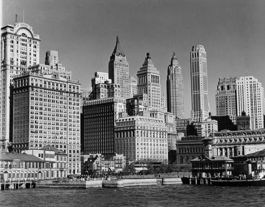 New York city reflected by sea