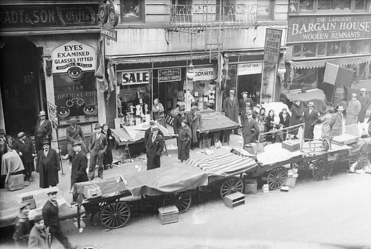 On the day of gigantic mass demonstrations in many American cities against the Hitler persecution of German Jews humble Jewish pushcart peddlers on