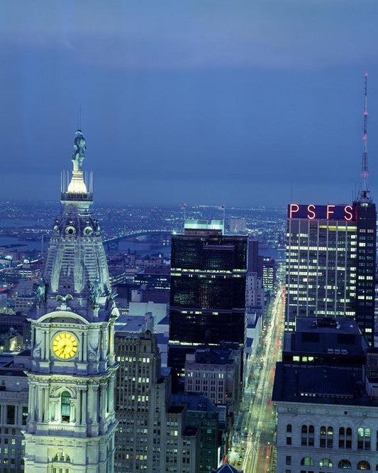 Philadelphia at Dusk 1980s Print